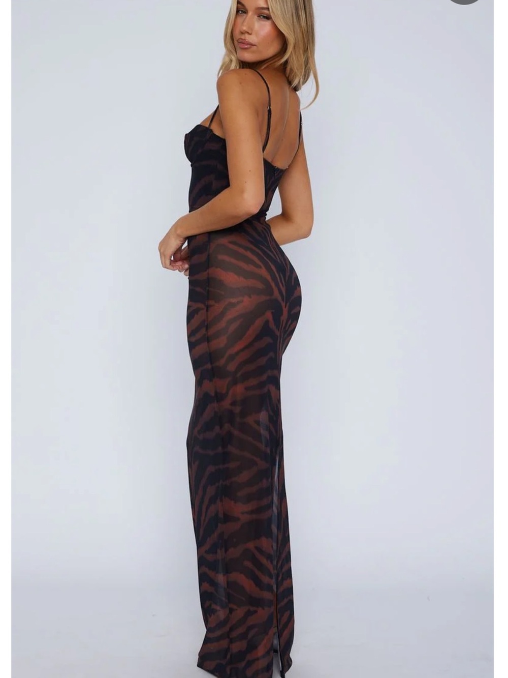 White Fox Boutique Dream Of Me Amber Zebra Maxi Dress